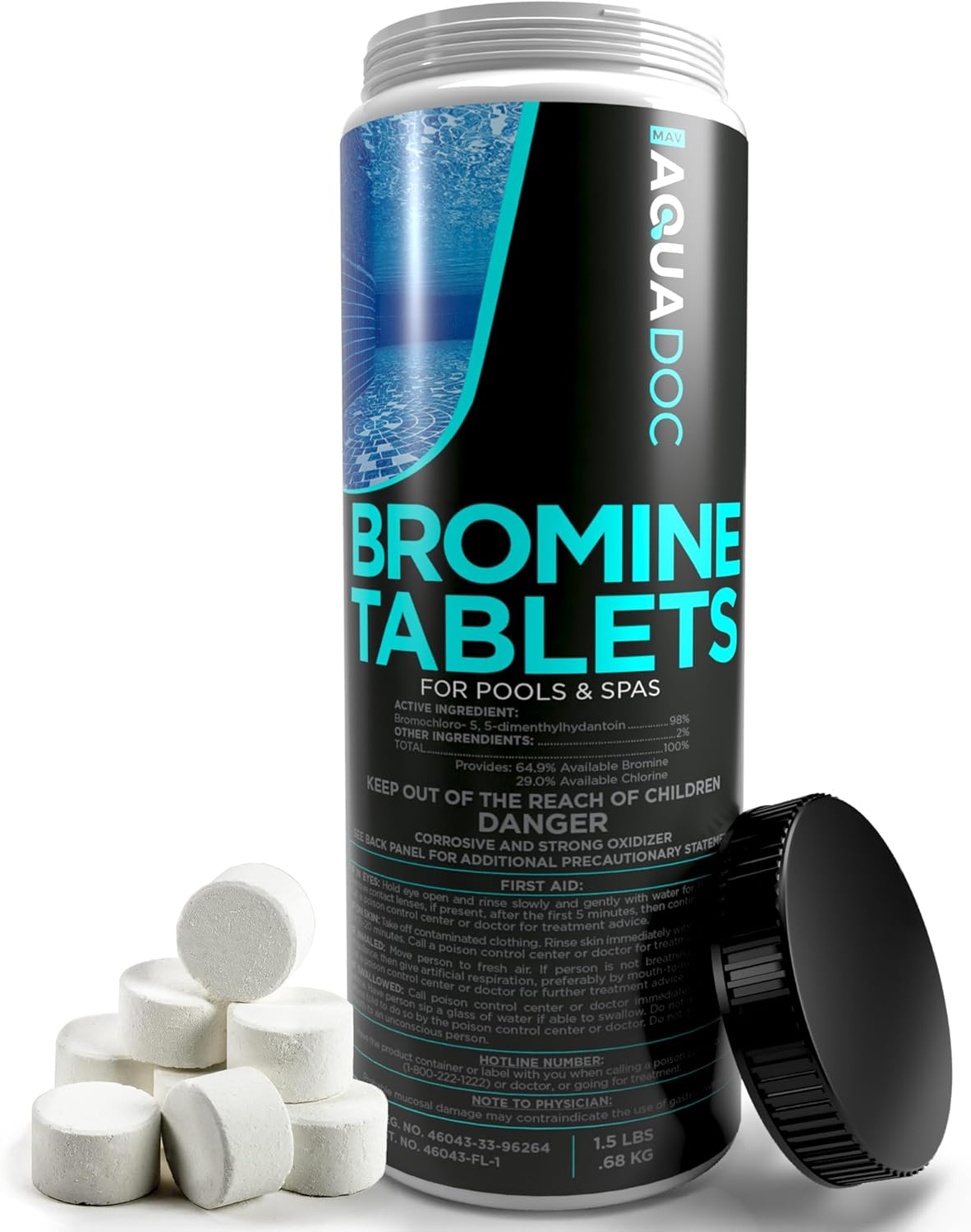 Tabletas de Bromuro AquaDoc 1.5lbs para Hot Tub y Spa