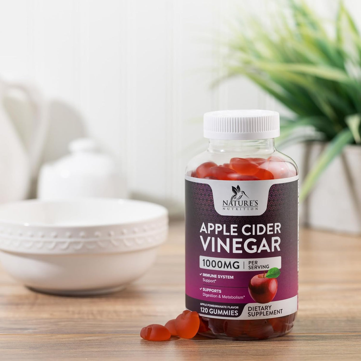 Suplemento Nature's Nutrition Gomitas de vinagre de manzana