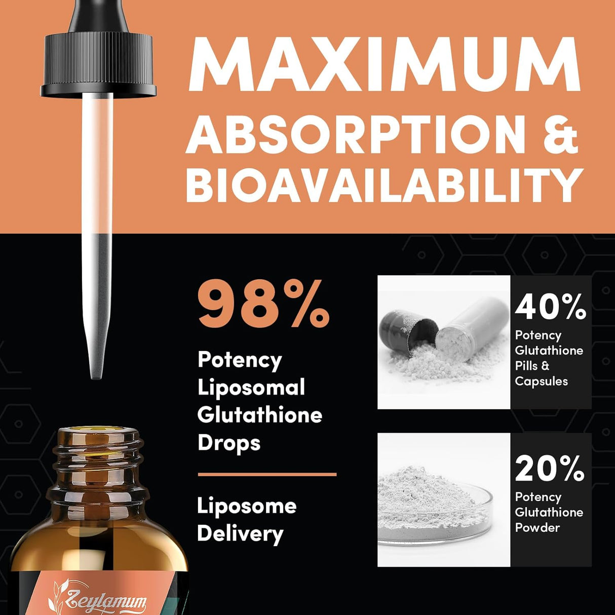 Suplemento de glutatión con vitamina C ácido hialurónico