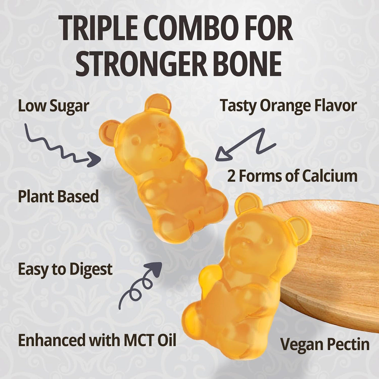 Gummies Vitamina D3 K2 200mcg + Calcio 600mg Vegan 2Packs