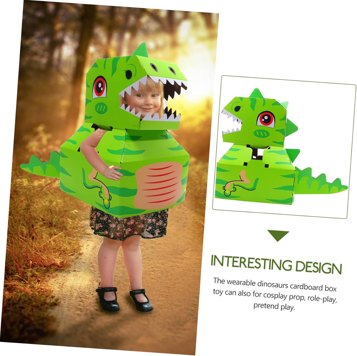 Disfraz Dinosaurio para Niños, Cartón, Modelo DIY