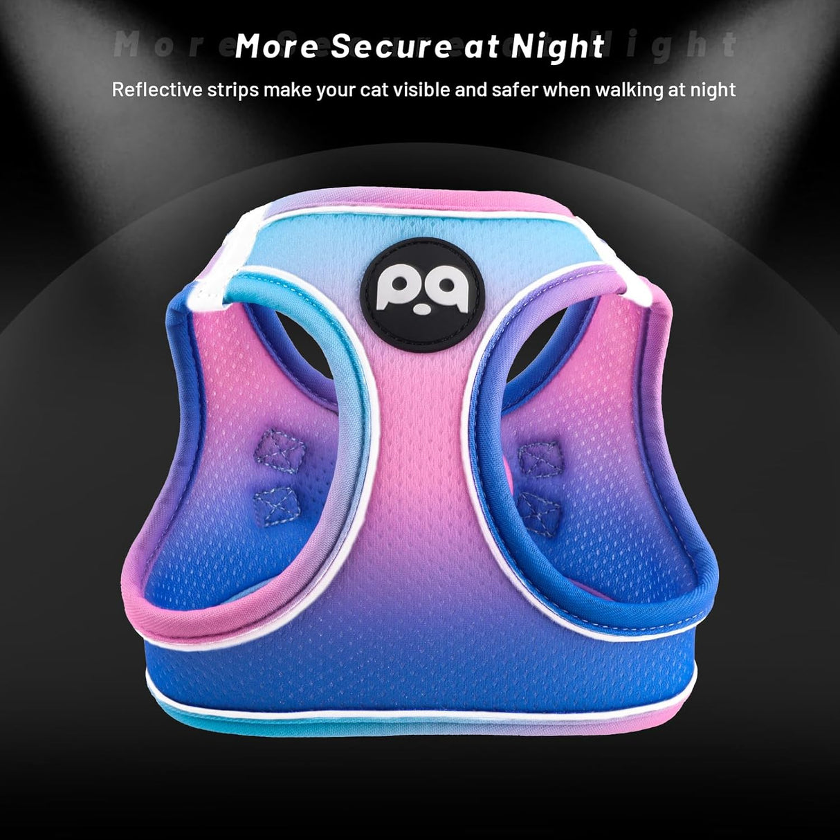 Arnés y Correa Ajustables para Gatos, con Tiras Reflectantes