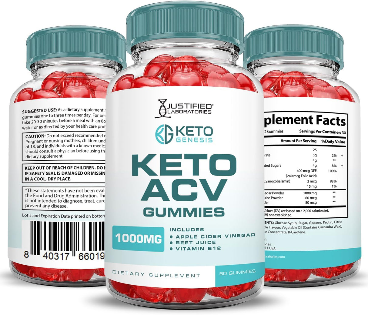 Keto Genesis Keto ACV Gummies Fórmula avanzada de 1000 mg