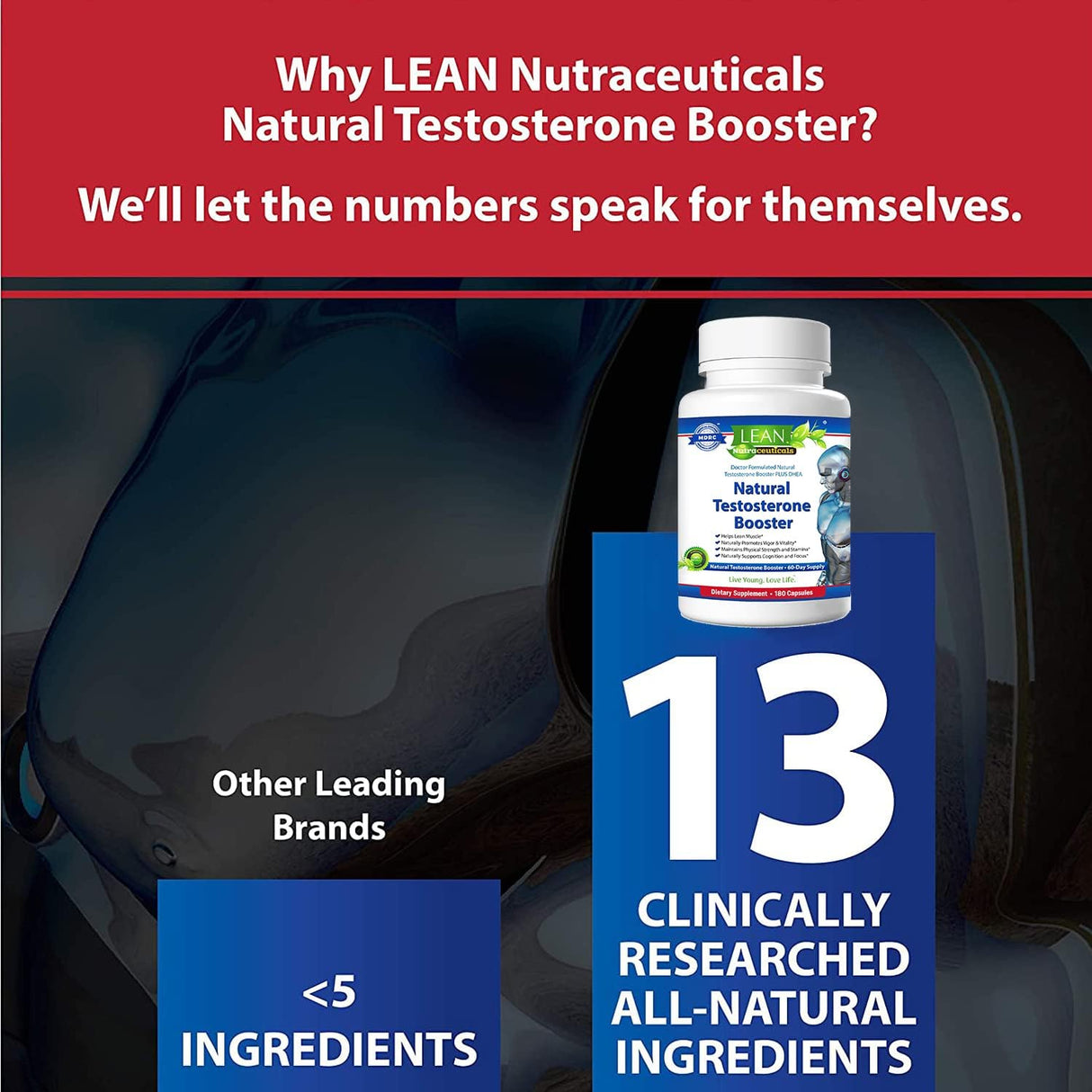 Potenciador de testosterona para hombres 180 cápsulas