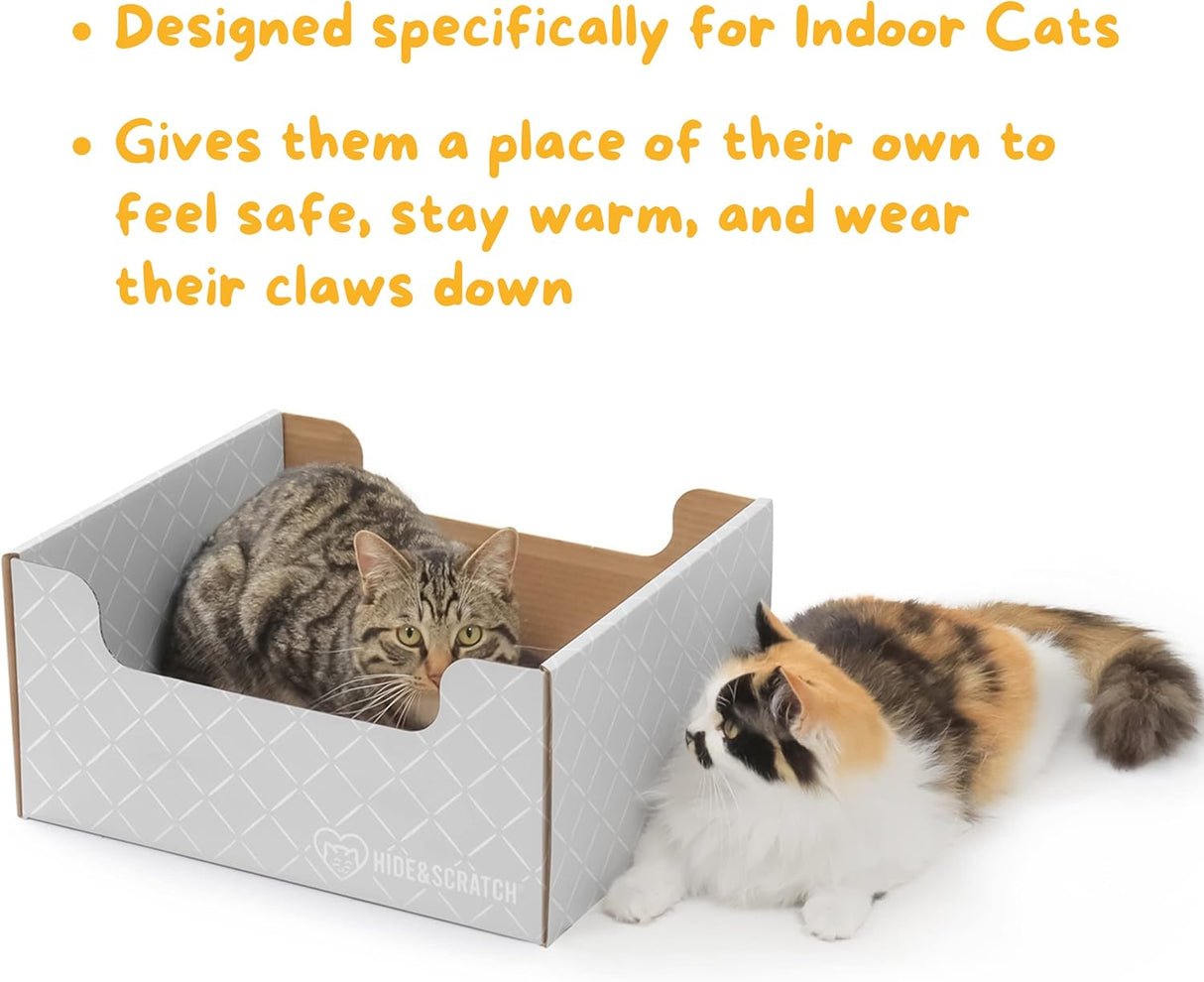 Caja rascadora y tumbona de cartón extra grande para gatos