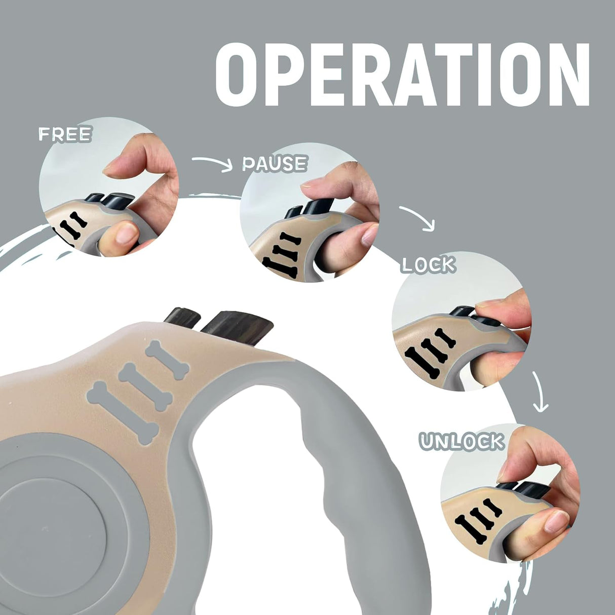 Correa Retráctil Automática para Perros con Tazón