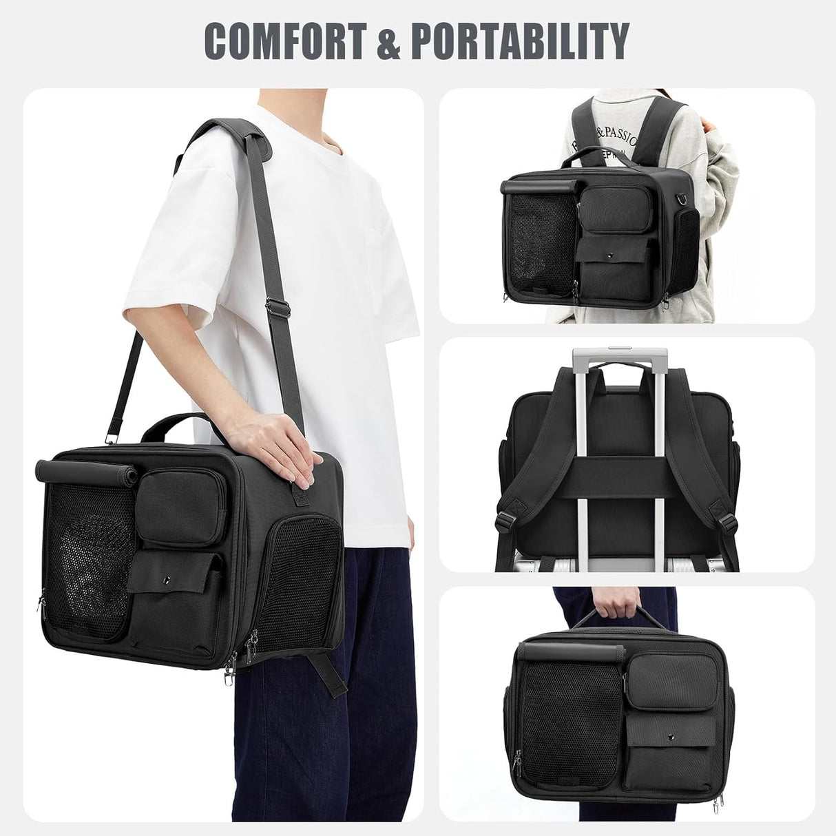 Transportín Suave Grande para Mascotas, Aprobado por Aerolíneas