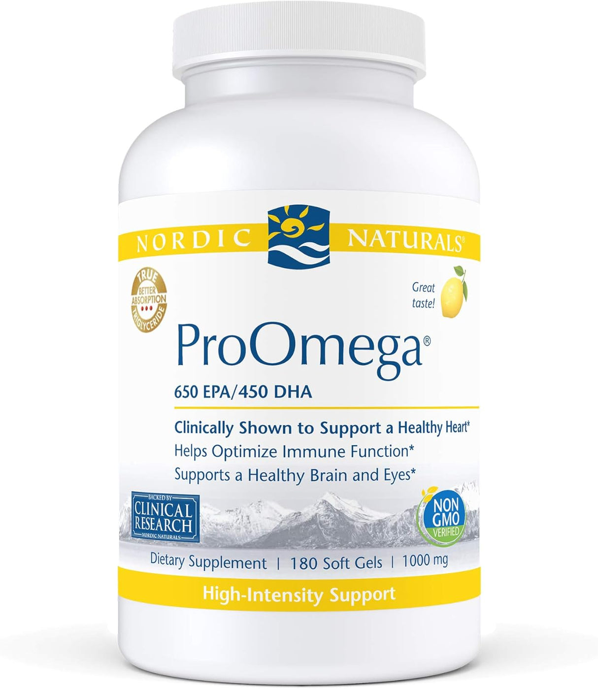 Suplemento ProOmega, sabor a limón 1280 mg Omega-3 con EPA
