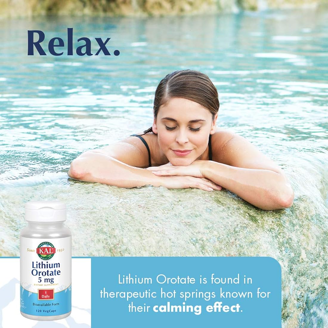 Suplemento Orotato de litio de 5 miligramos 120 cápsulas