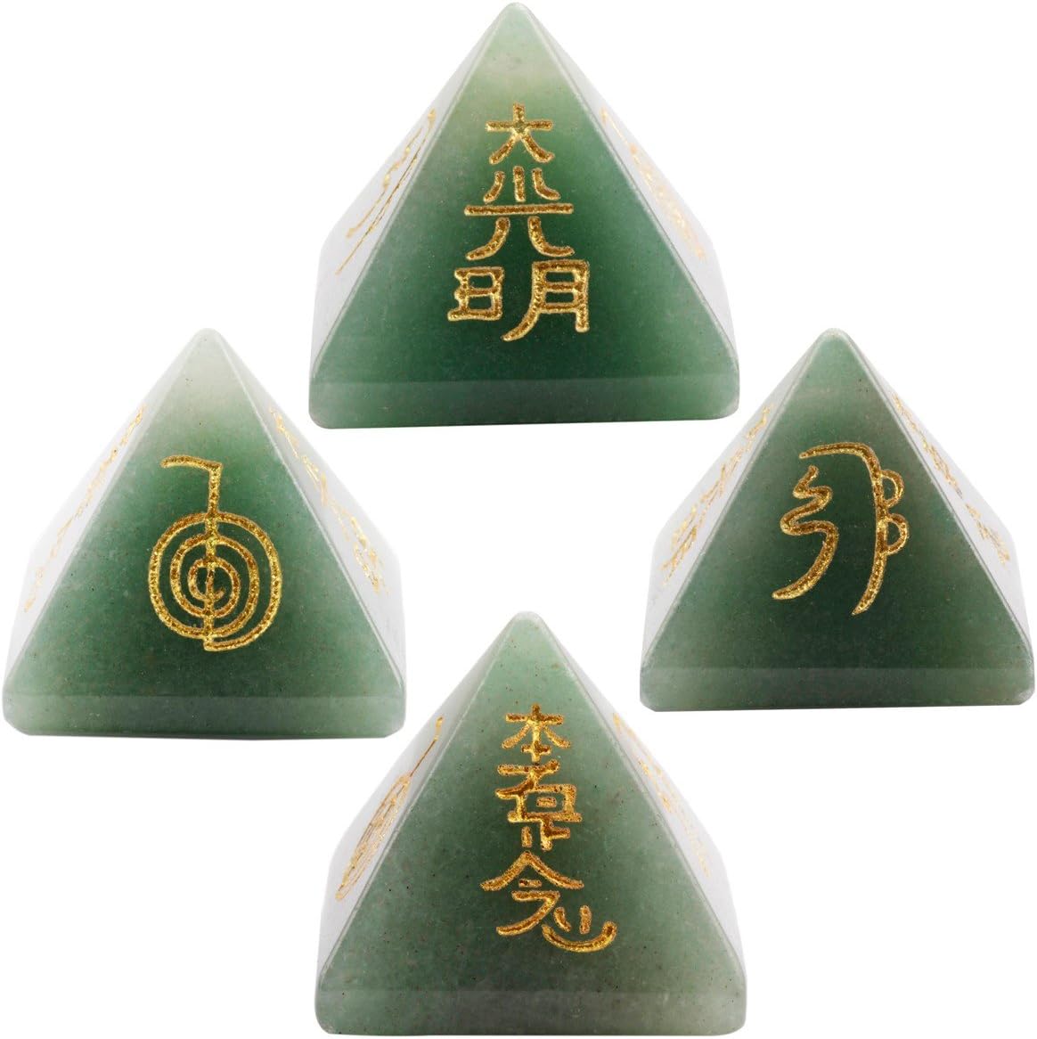 Figura de pirámide de piedra metafísica sanadora, de cristal, cuarzo rosa, y fluorita.