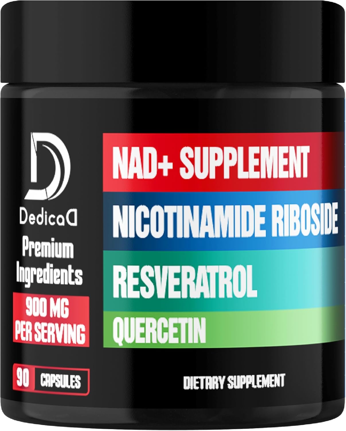 Suplemento NAD+ 900mg NR, Resveratrol, Quercetina - 90 Cápsulas