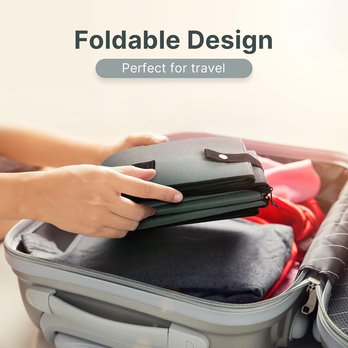 Caja de arena portátil con tapa plegable a prueba de fugas