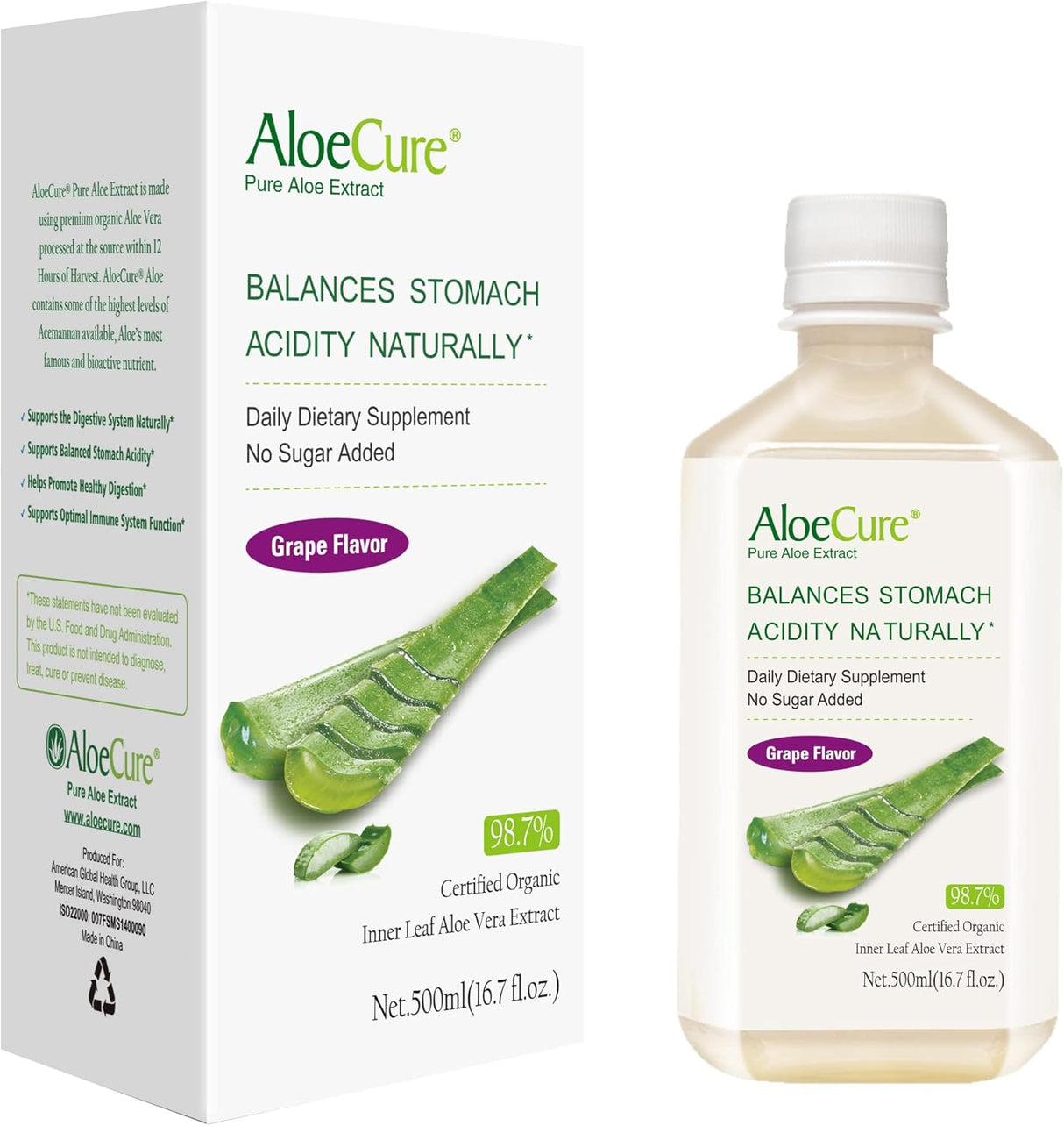 Botellas de jugo puro de aloe vera Suplementos Alimenticios