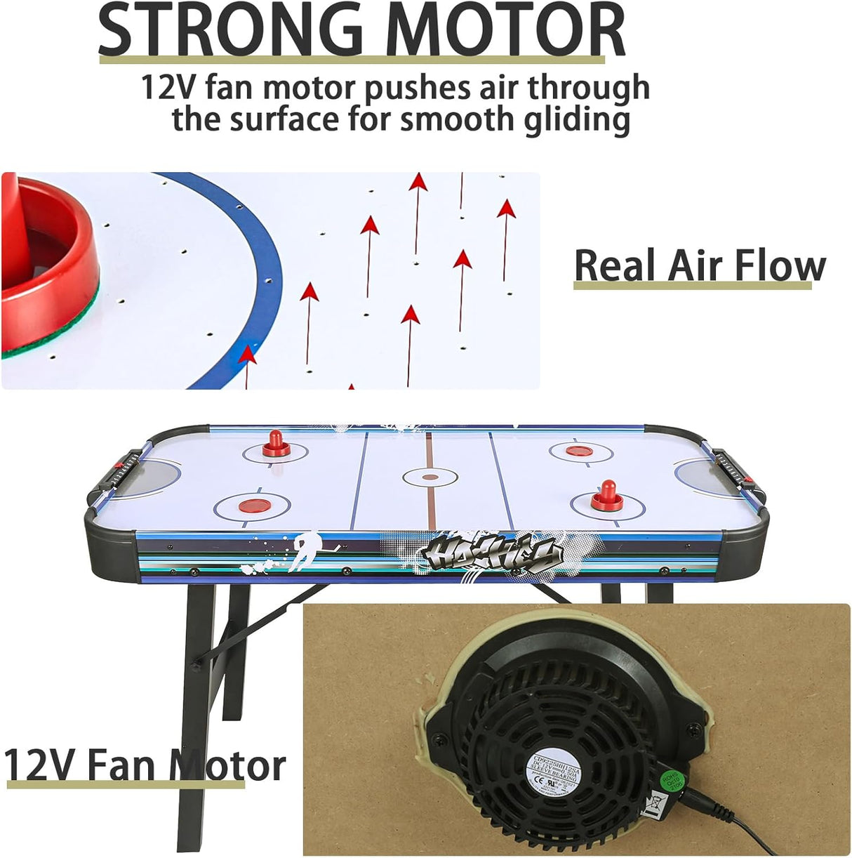 Mesa de hockey de aire plegable HLC Upgrade de 4 pies