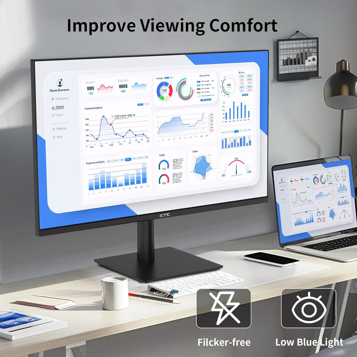 Monitor KTC 27 QHD 100Hz Gaming, FreeSync, H27T13