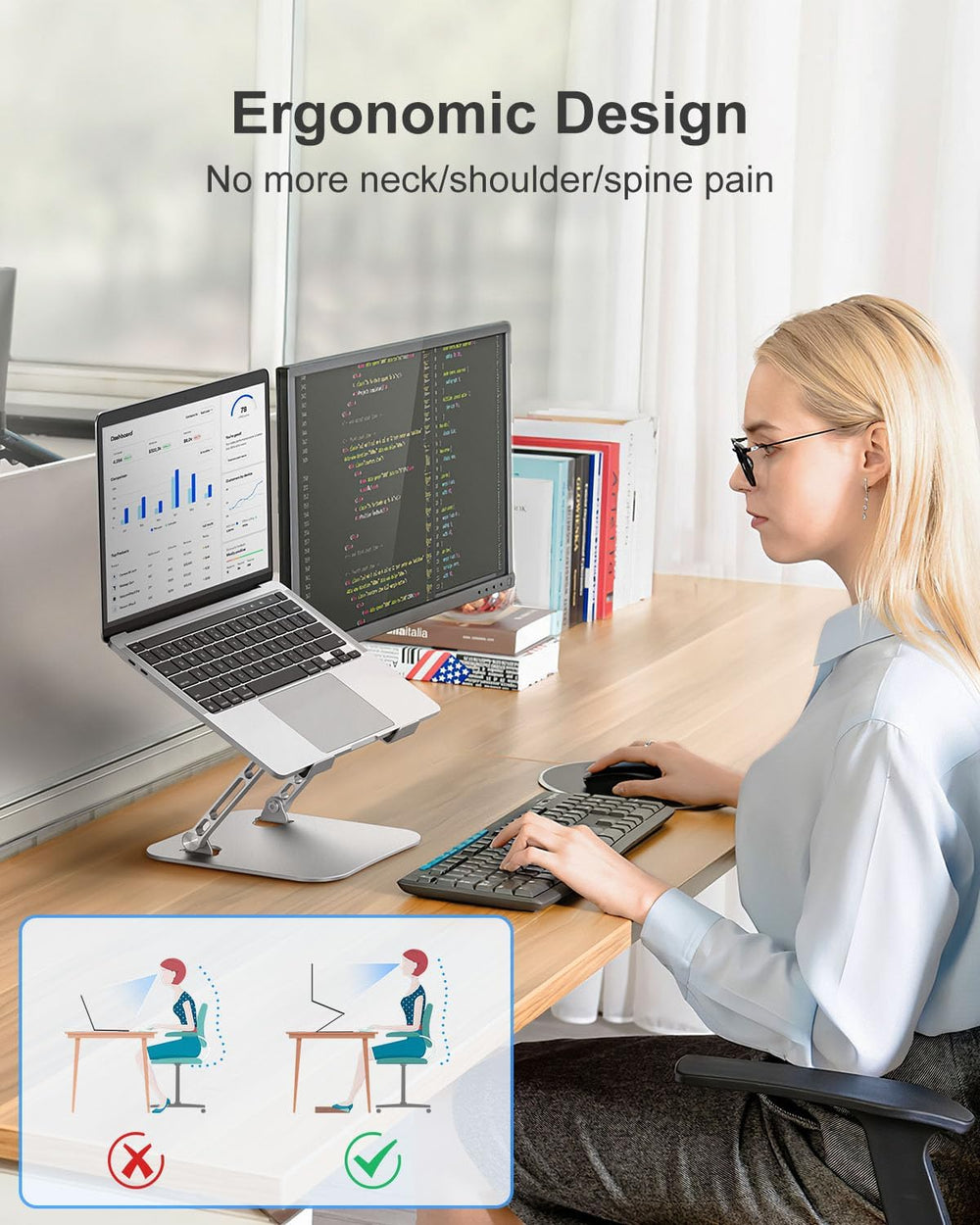 Soporte ergonómico de aluminio para computadora 03 JUANWE