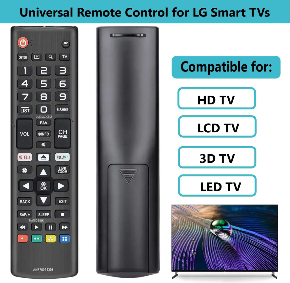 Control Remoto Universal LG para TVs Smart 3D 4K Webos