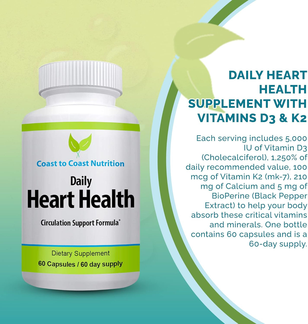 Suplementos Alimenticios Vitamina D3 para la salud cardíaca