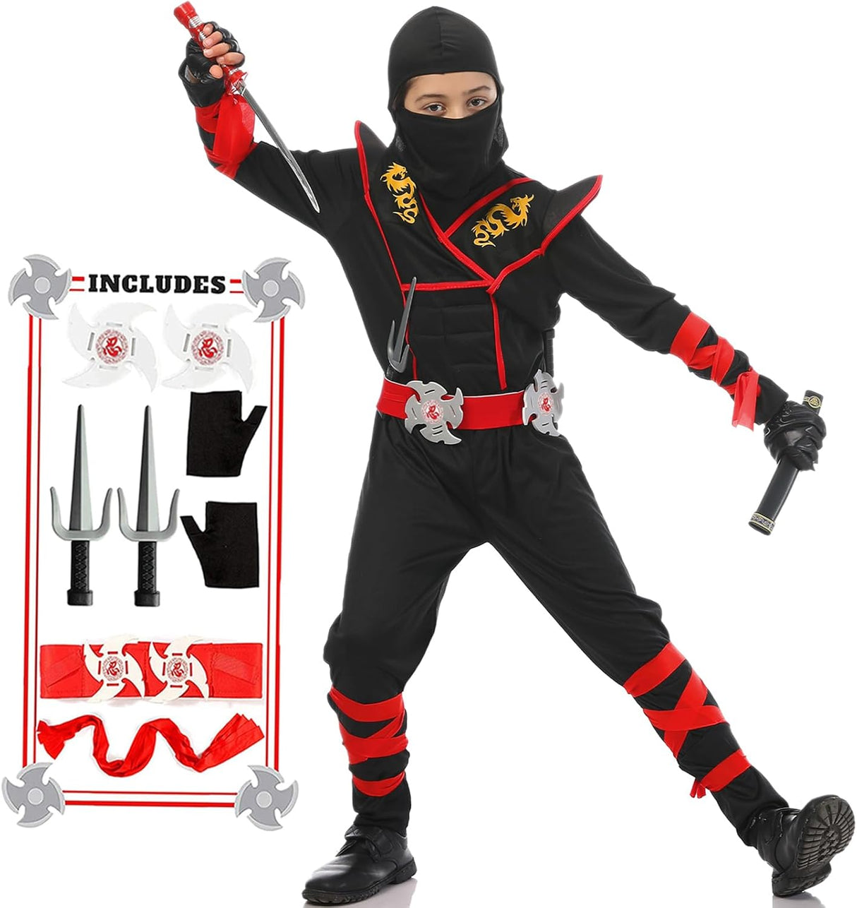 Disfraz Ninja Deluxe para Niños - Musculoso, Halloween, Kids