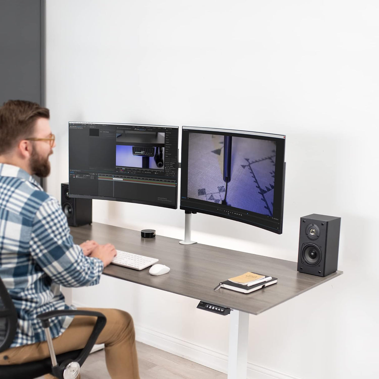 Soporte Doble para Monitor VIVO, Brazo Ajustable STAND-V002EW