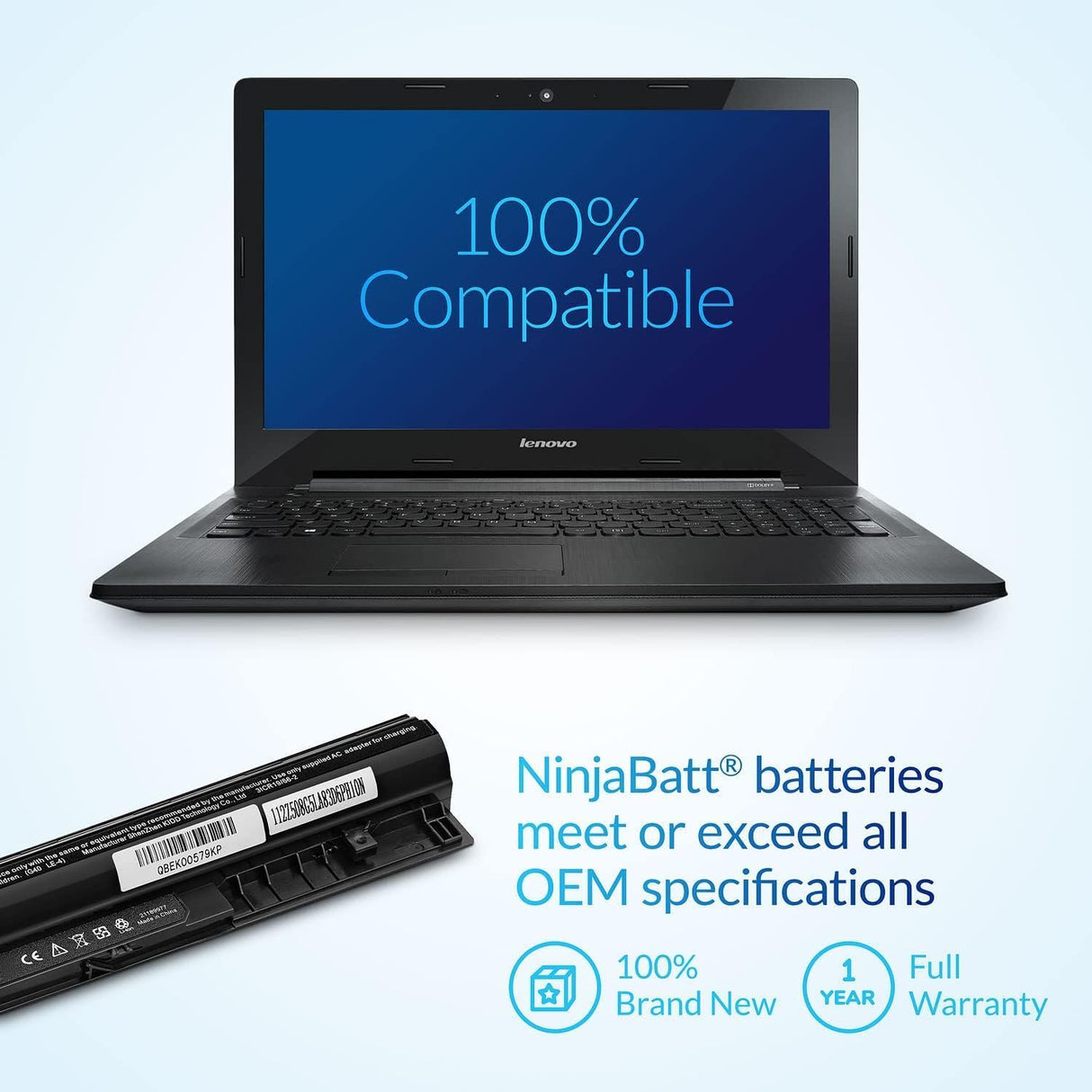 Reemplazo de batería para Lenovo L12L4A02 G400S NinjaBatt