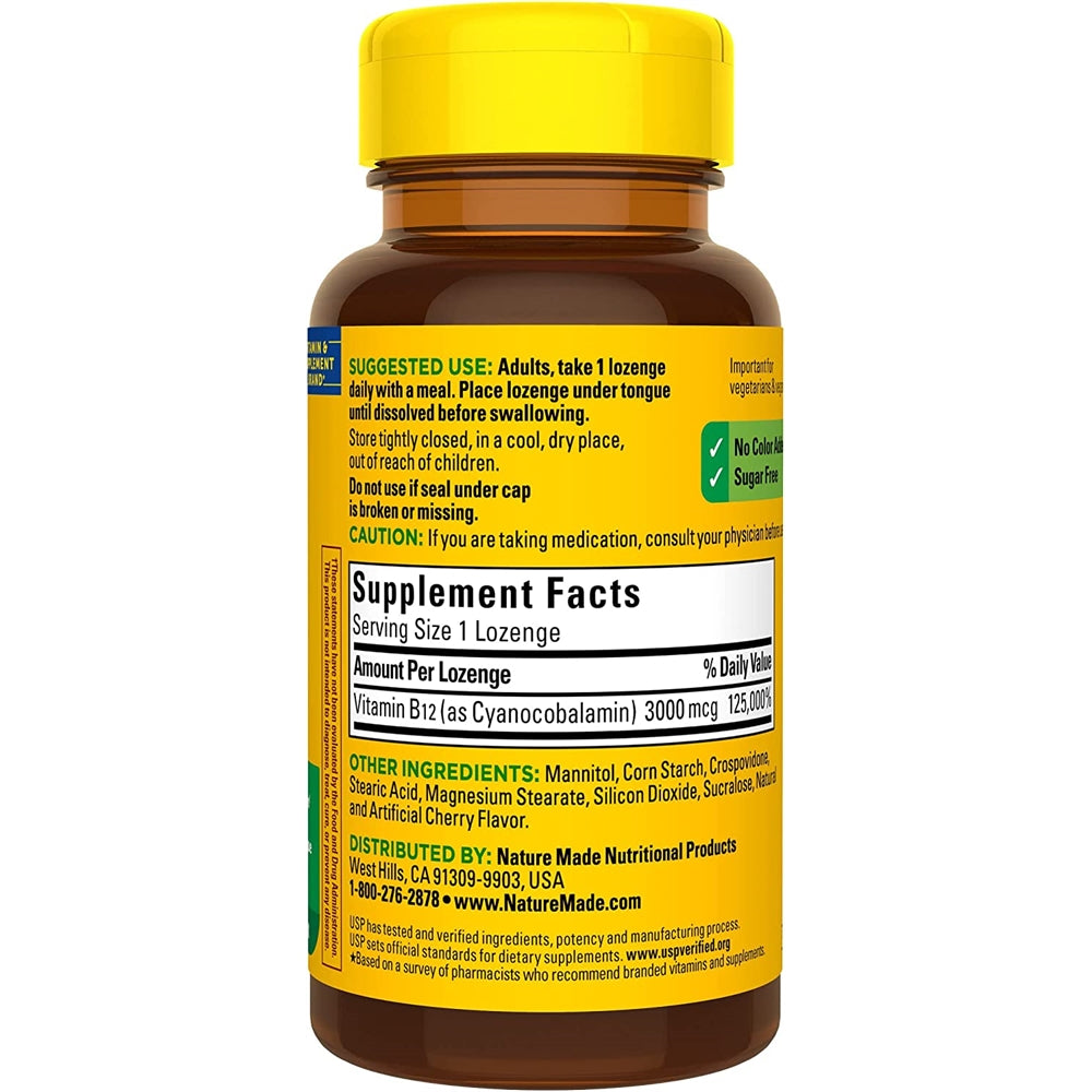Suplemento vitamina B12 sublingual de 3000 mcg 40und
