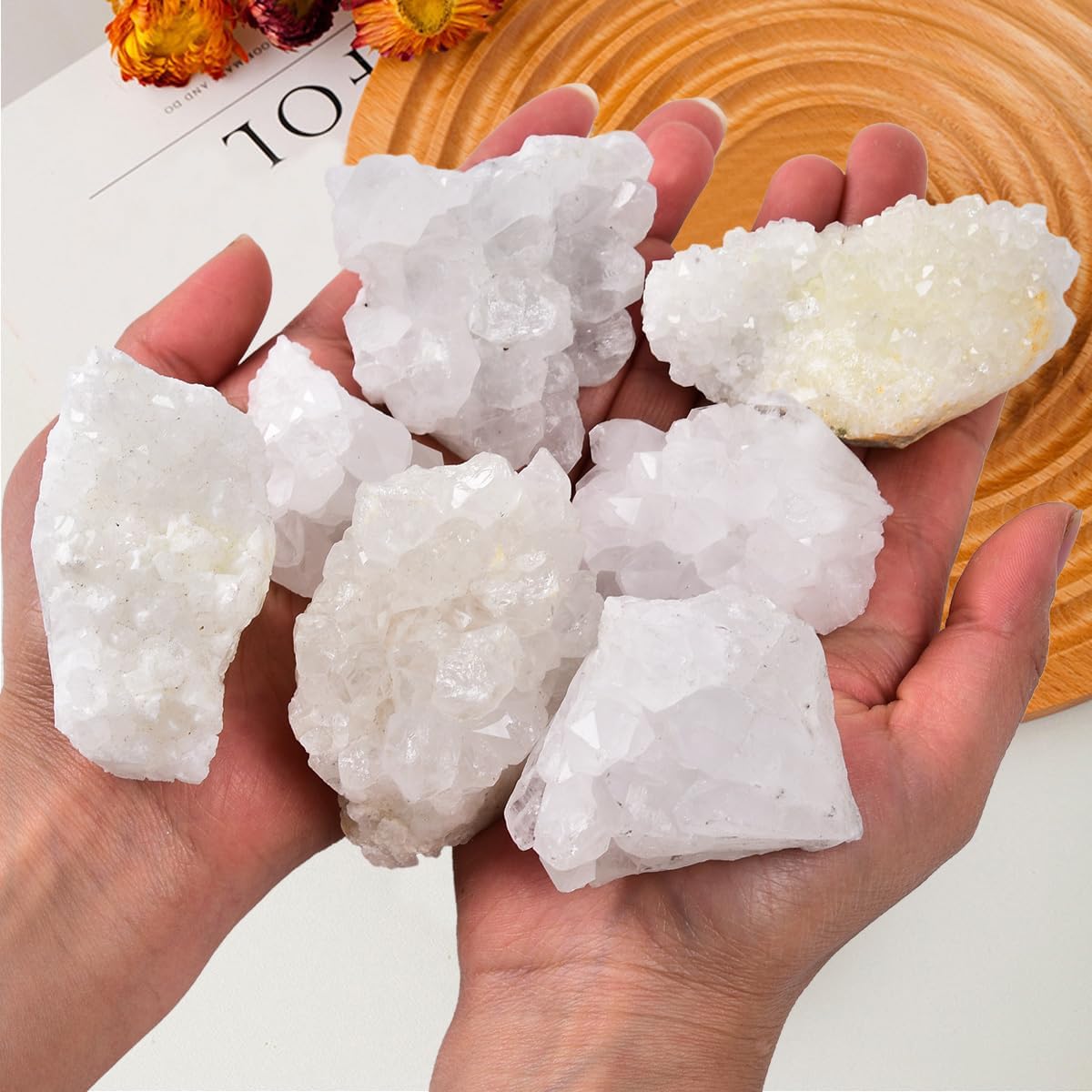 JIC Gem 2.2 libras de cristal de cuarzo blanco natural, geoda