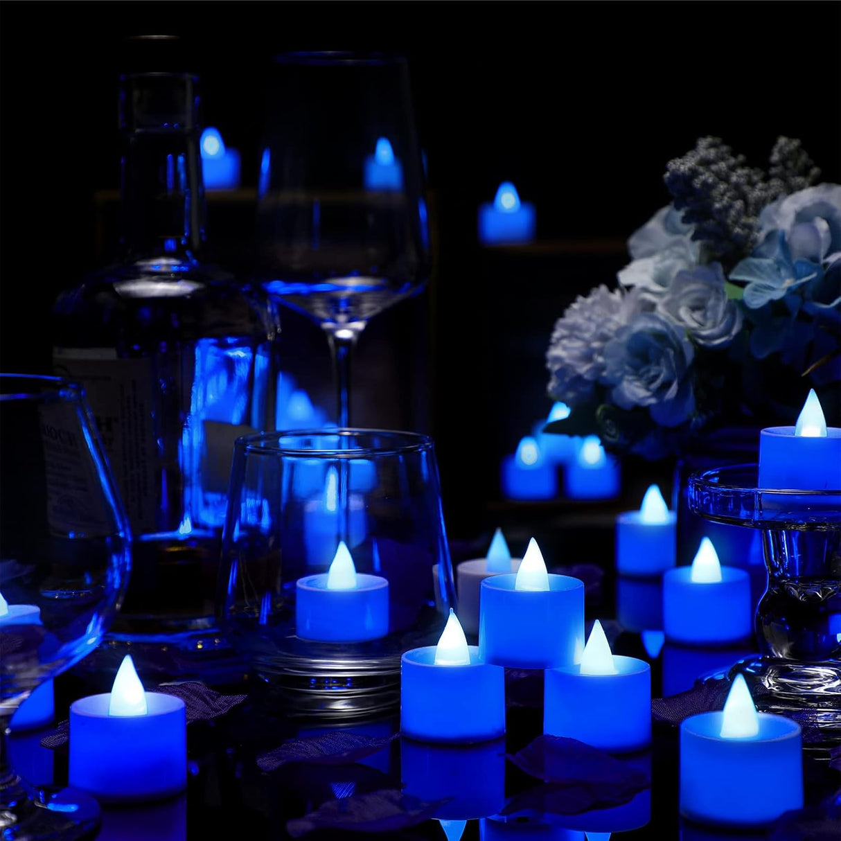 Pétalos de Rosa Artificiales Coume con 72 Velas LED Flameless