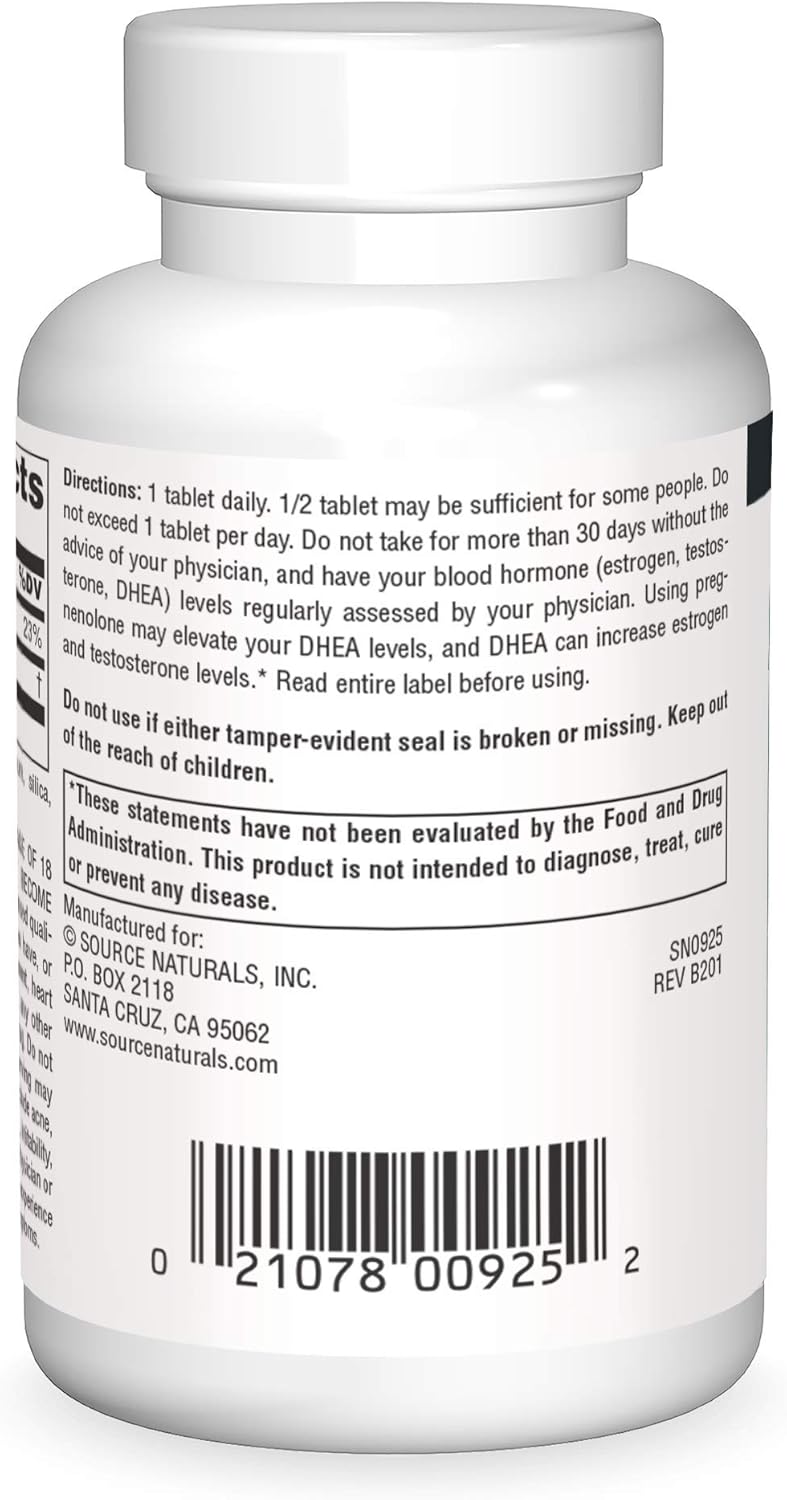 Suplemento Pregnenolona 50mg - Source Naturals, 120 Tabletas