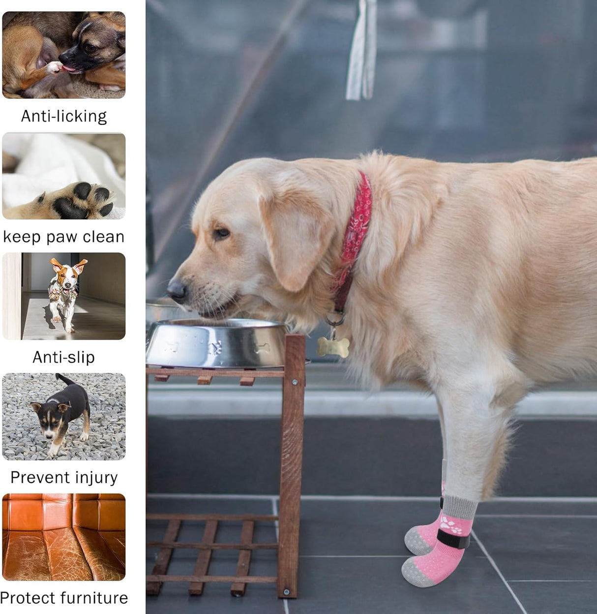 Calcetines para perros SCENEREAL, antideslizantes, talla L