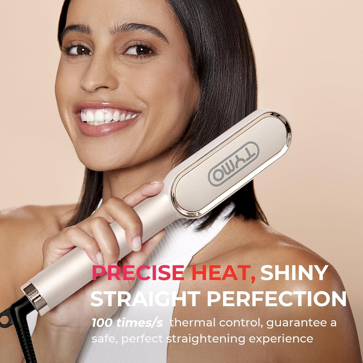 Cepillo alisador de cabello con revestimiento de cerámica