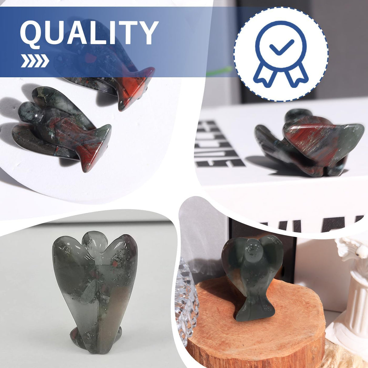 QINJIEJIE Cristales de sangre africanos, decoración de ángel