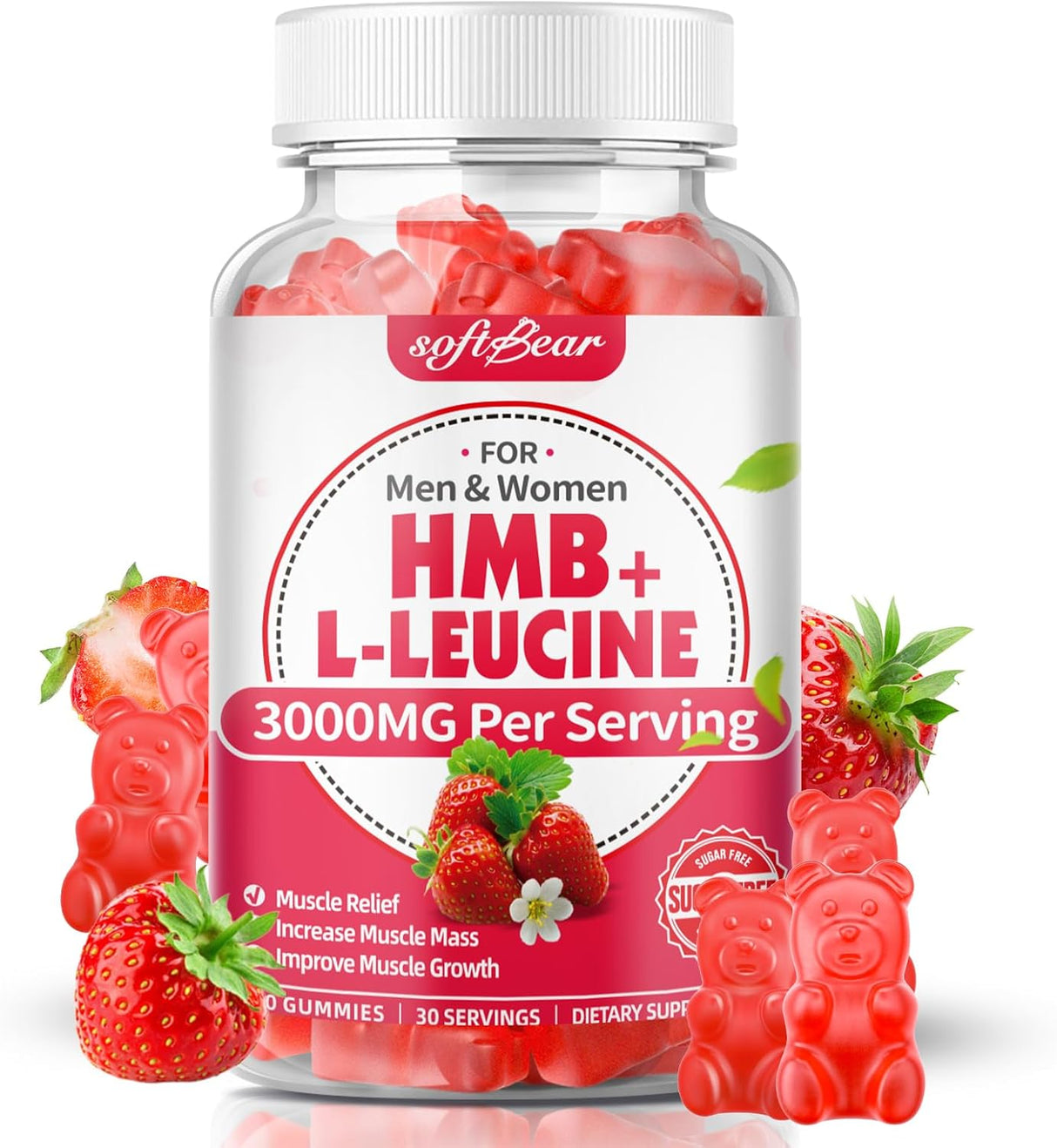 Softbear Gummies HMB Leucina 3000mg Muscular 60u