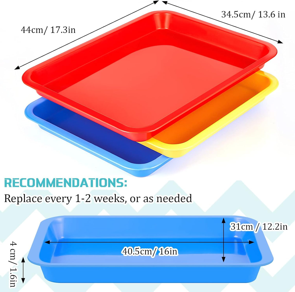 3 Cajas de arena para gatos Tessco multicolor