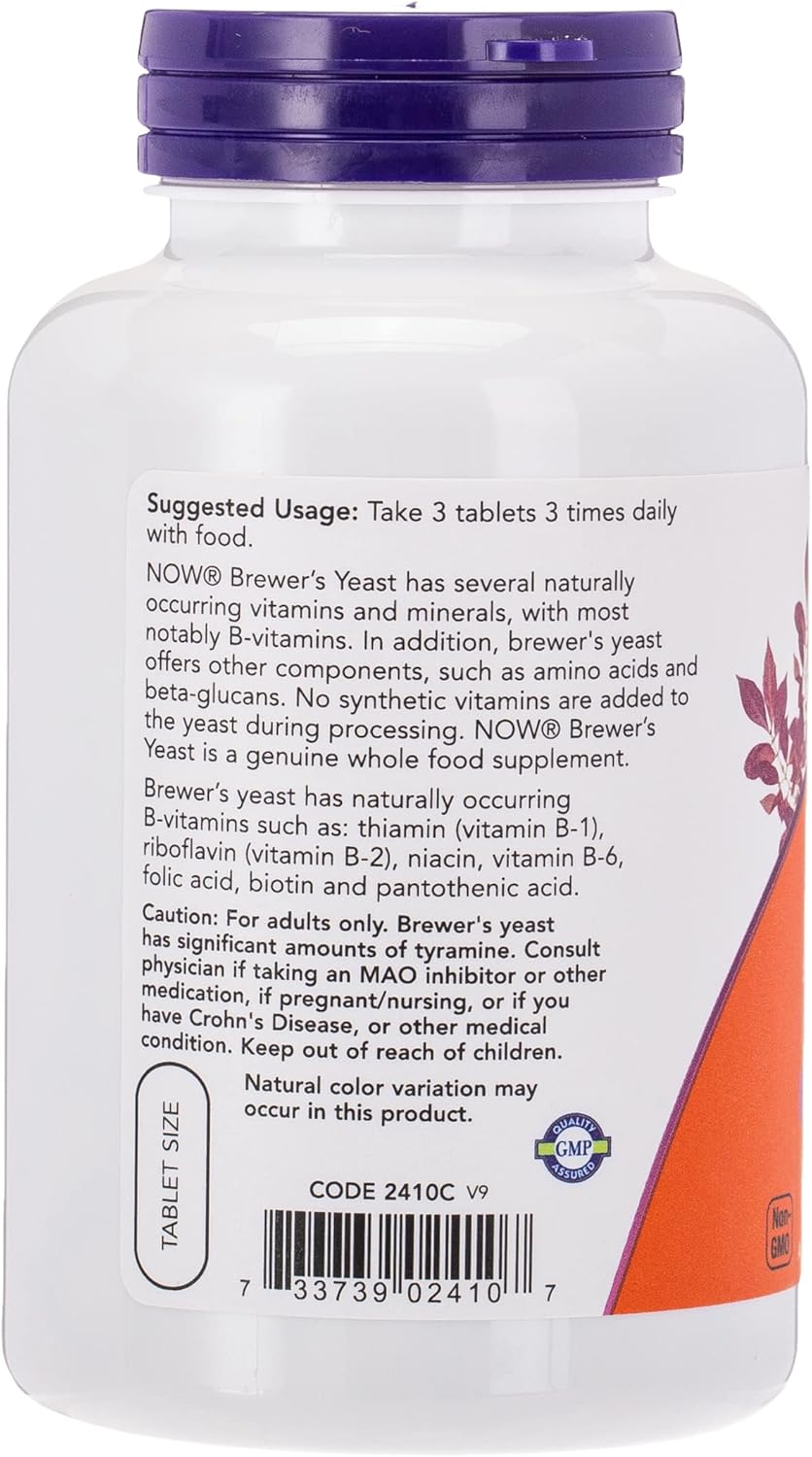 Suplemento NOW Foods Levadura de cerveza 650 mg 200 pestañas