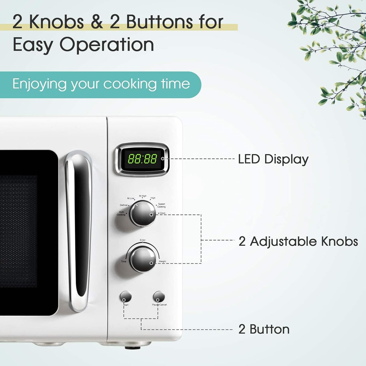 Microondas Retro ARLIME 900W, 0.9Cu.Ft, Auto Cocción, Modelo.