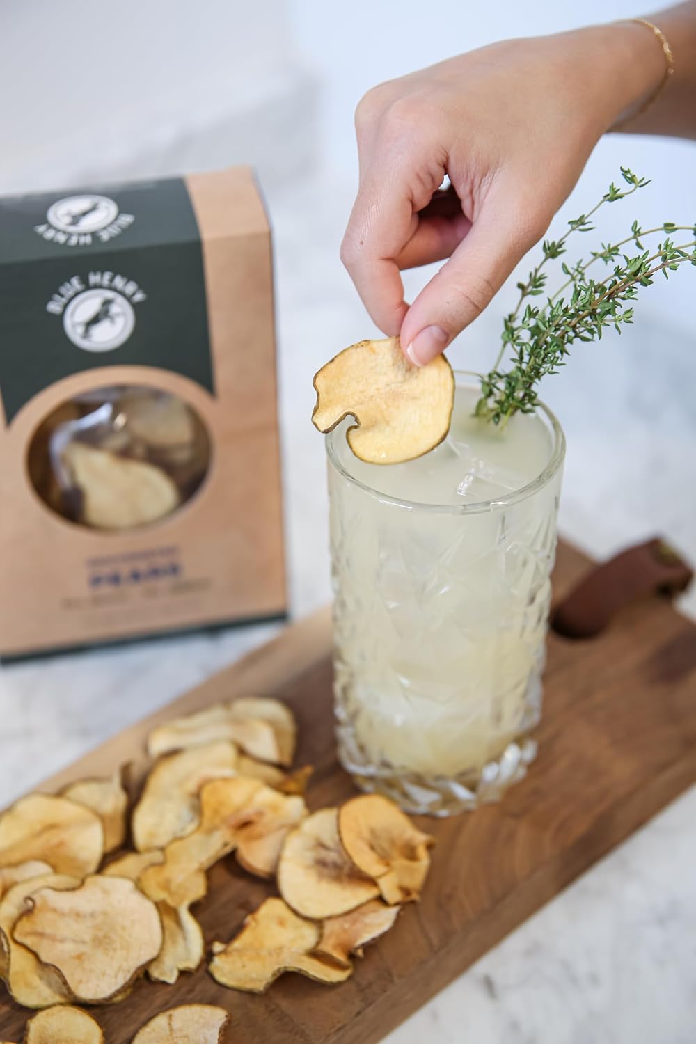 Rodajas de Pera Deshidratada BlueHenry - Vegano, Natural, 3oz