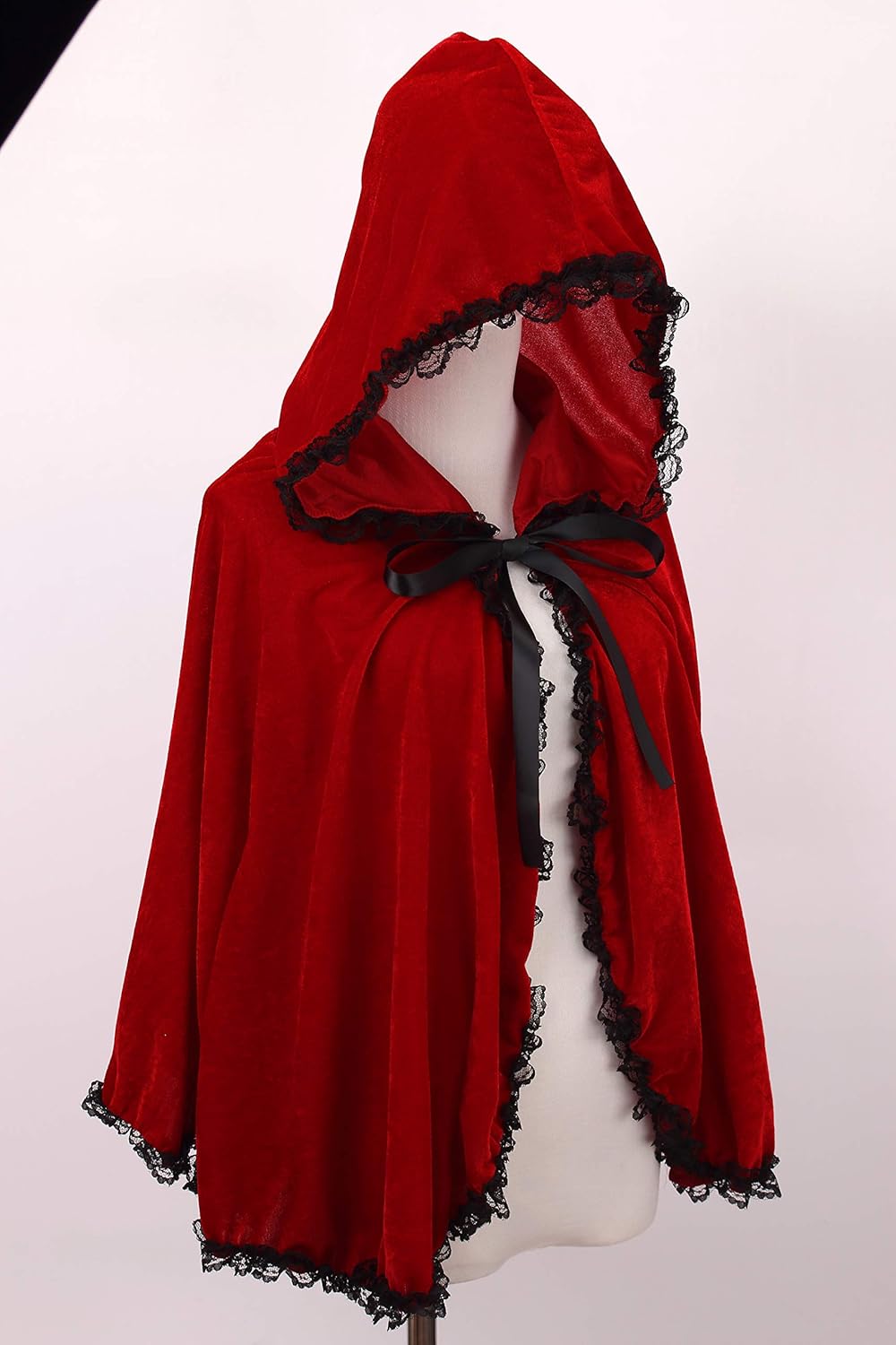 Disfraces de Capa de terciopelo rojo con capucha talla M