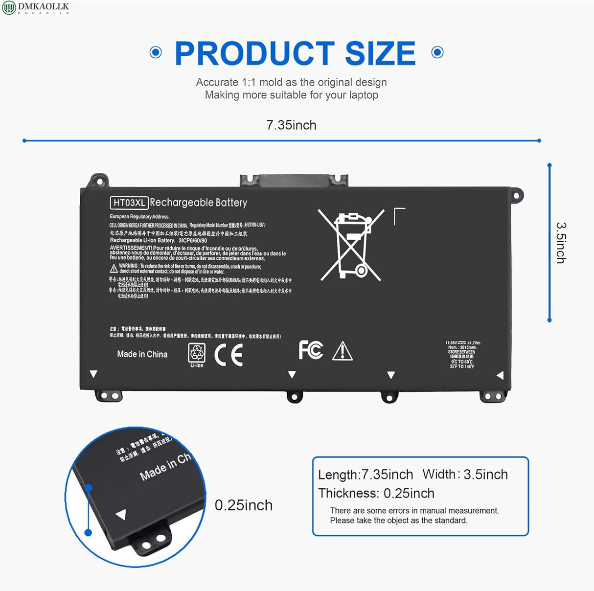 Batería para portátil Pavilion 14-CE 14-CF 14-DF 15-CS 15-DA