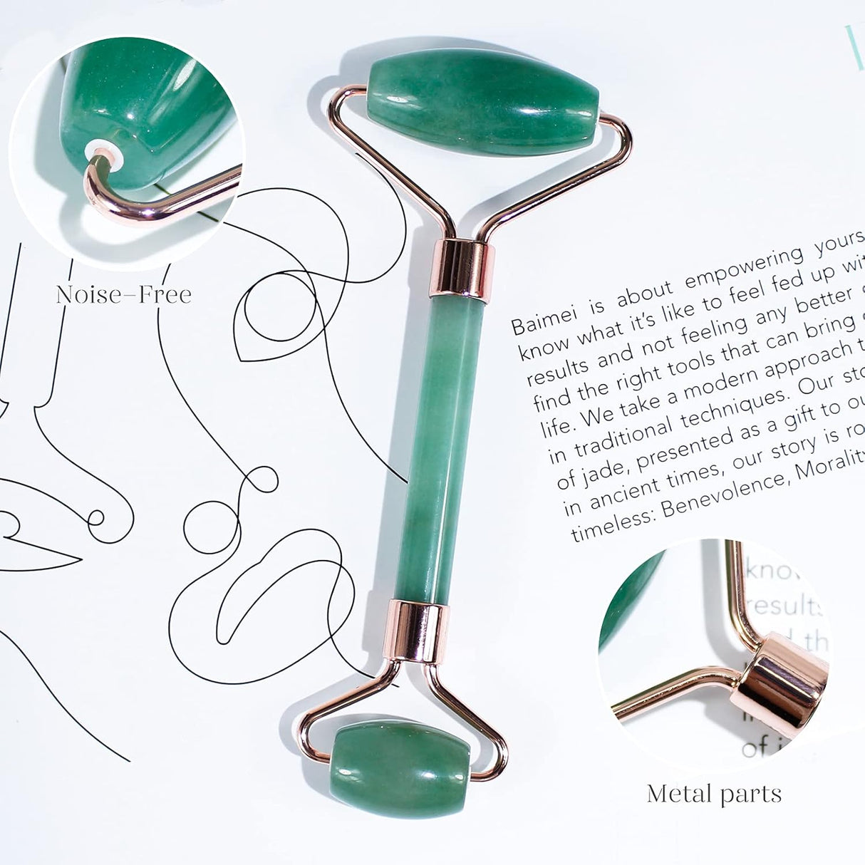 BAIMEI Herramienta de masaje con rodillo facial