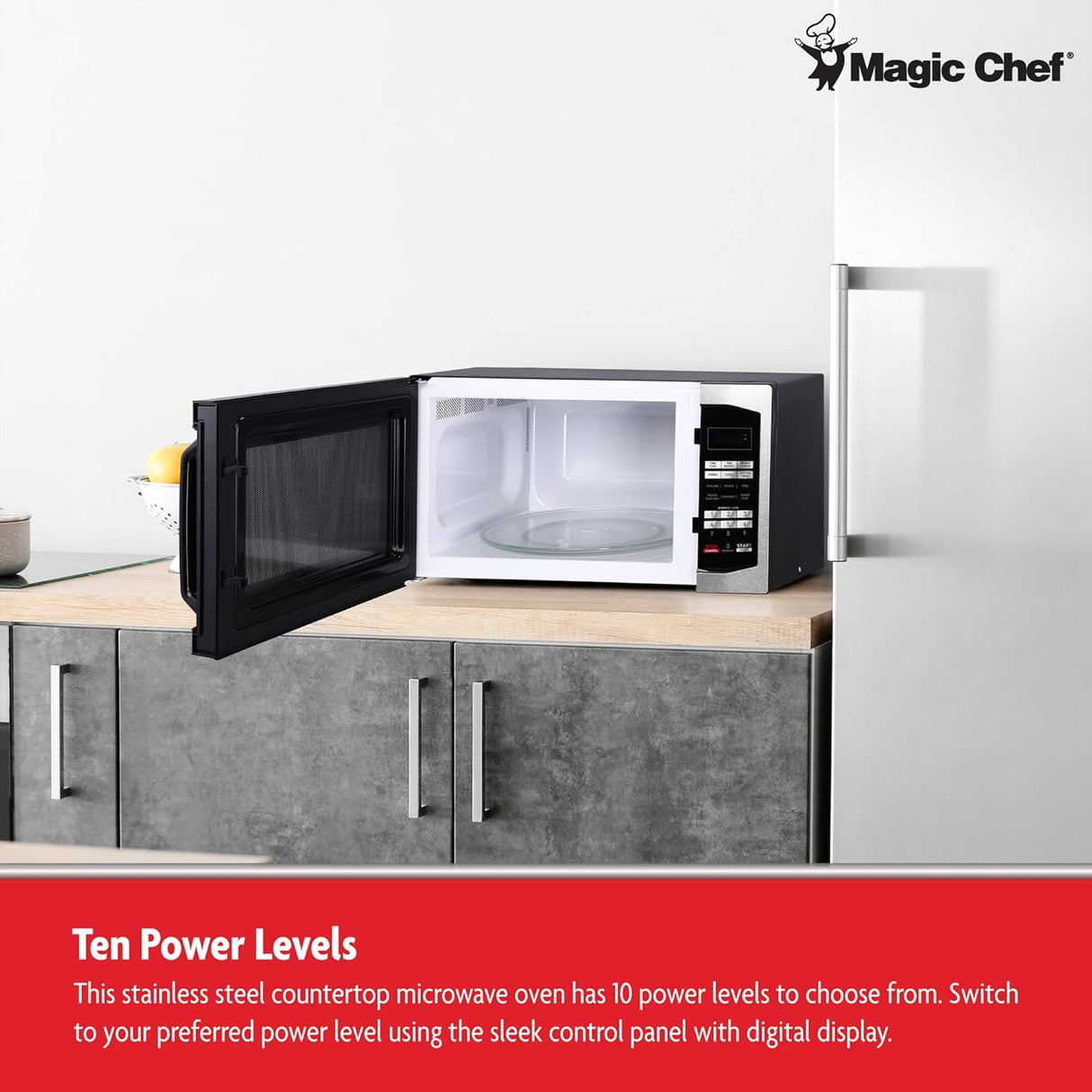 Microondas Magic Chef 1.6 Cu Ft 1100W, 10 Niveles, MCM1611ST
