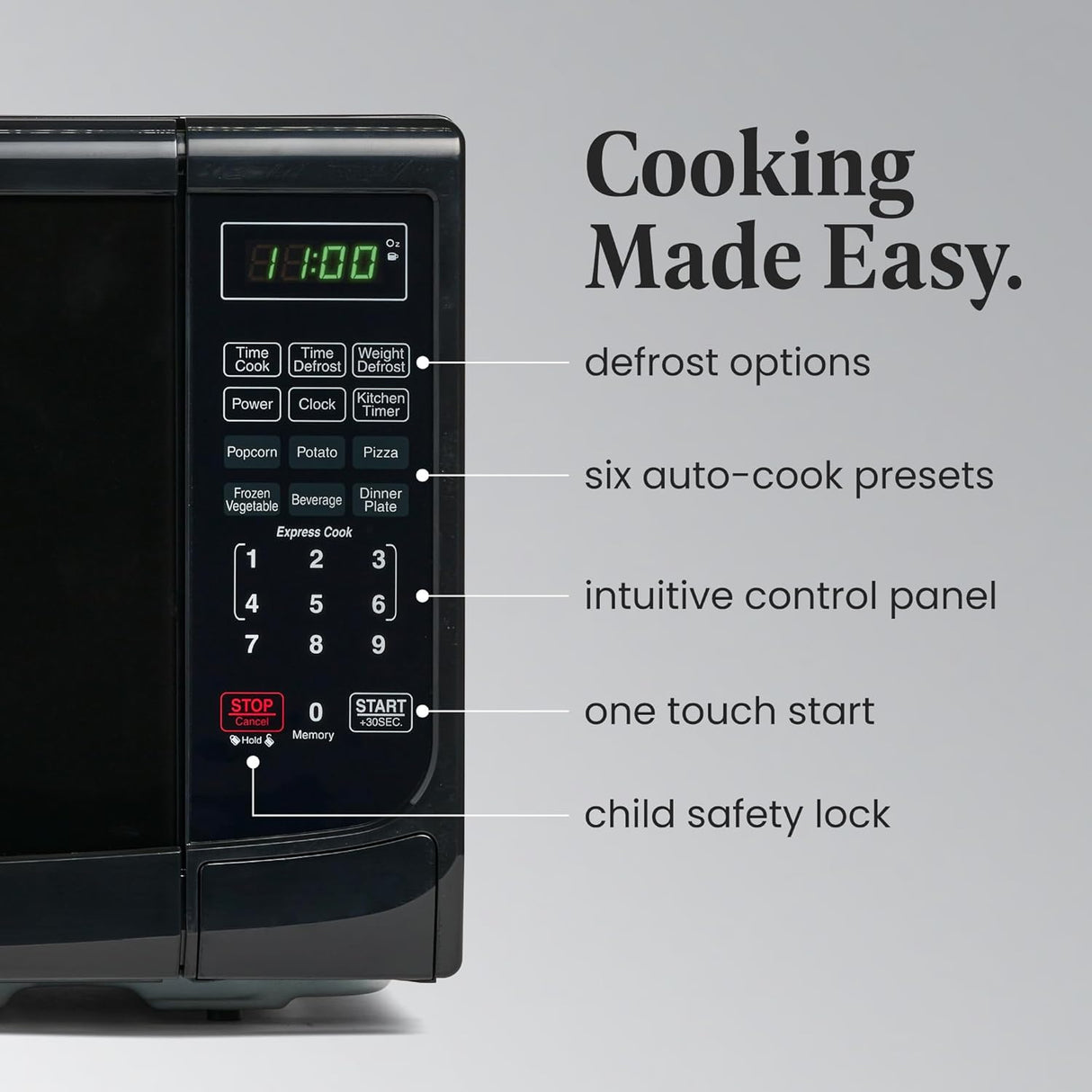 Microondas Farberware 700W, 0.7 Cu. Ft., Interior Fácil de Limpiar