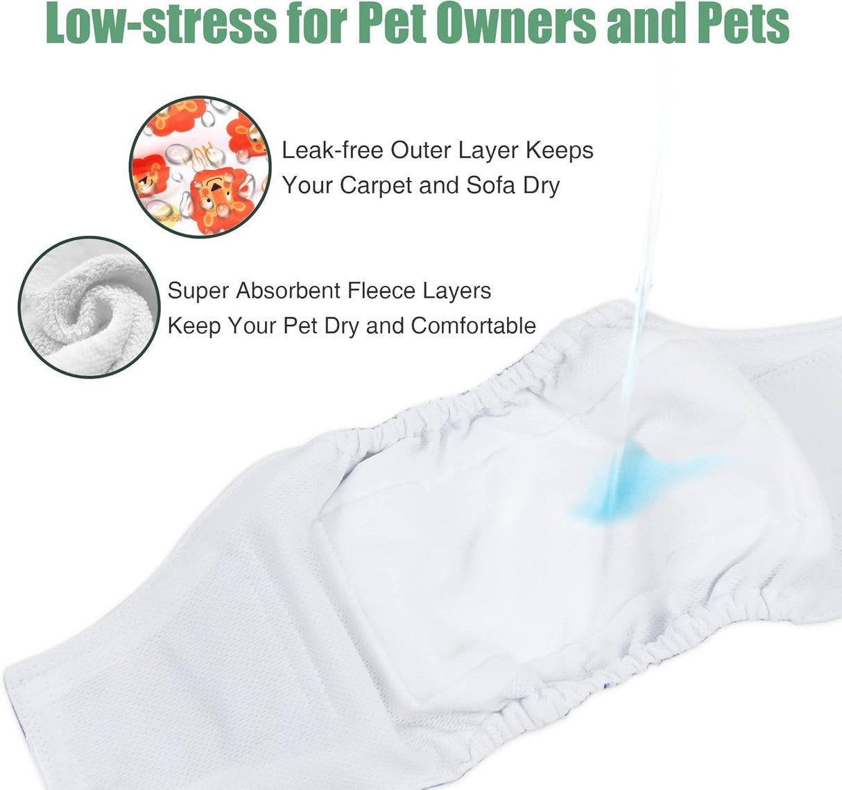 Wegreeco Banda lavable para el vientre para perros(M mágico)