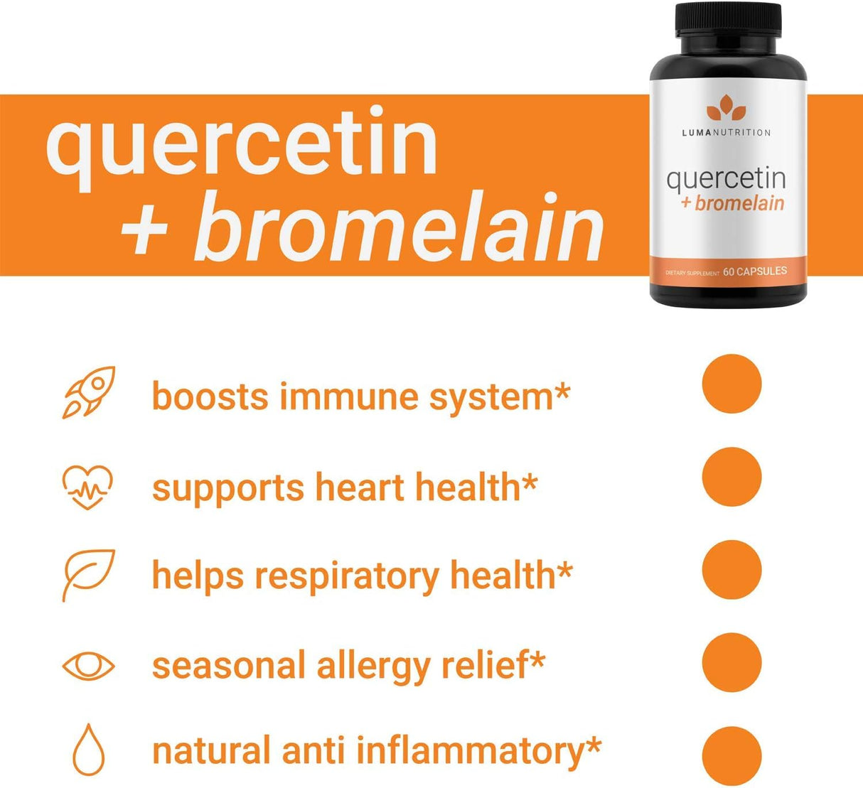 Suplementos Alimenticios Quercetina con bromelina