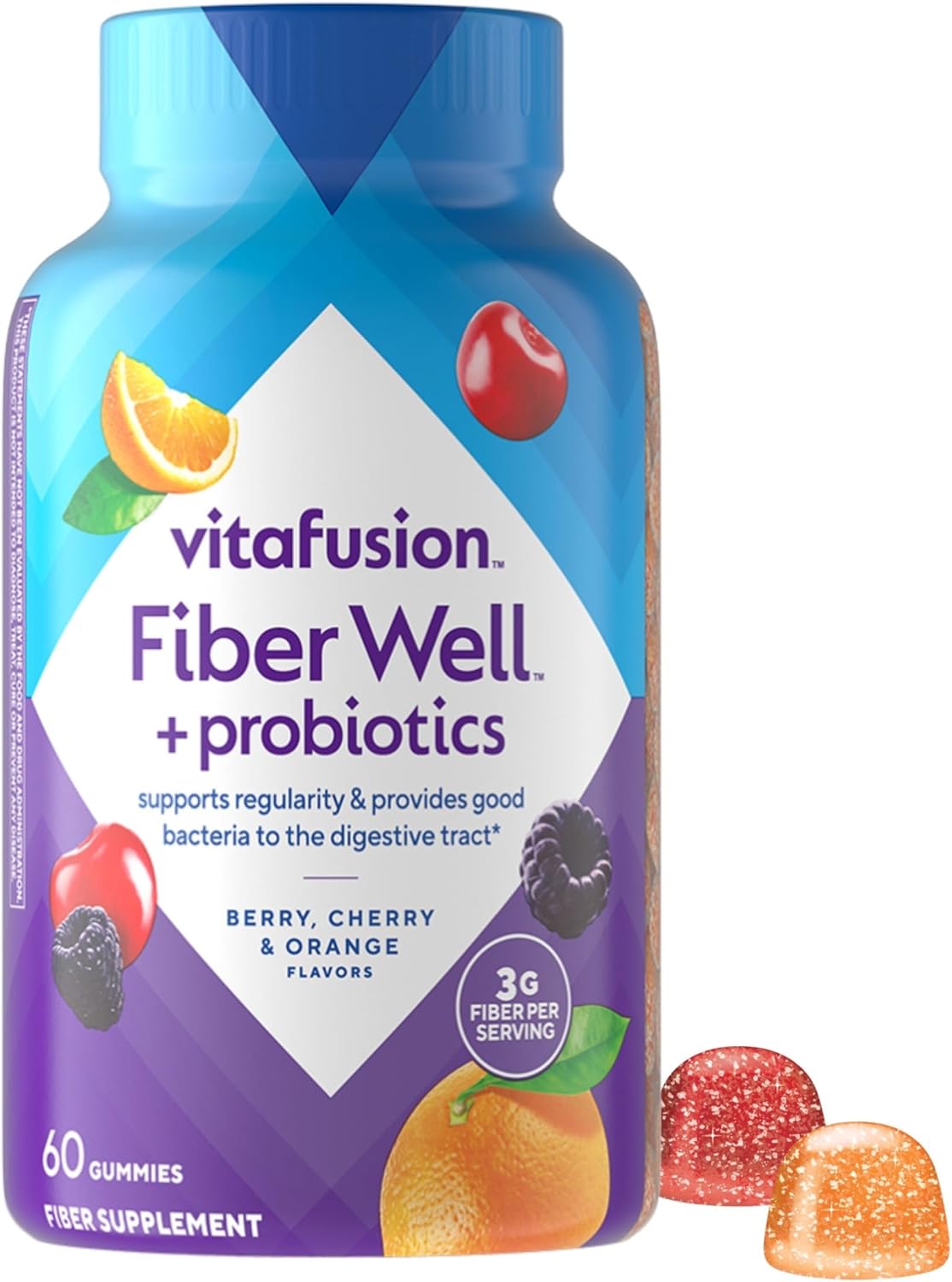 Gomitas Vitafusion Fiber Well + Probioticos, 60 cuentas