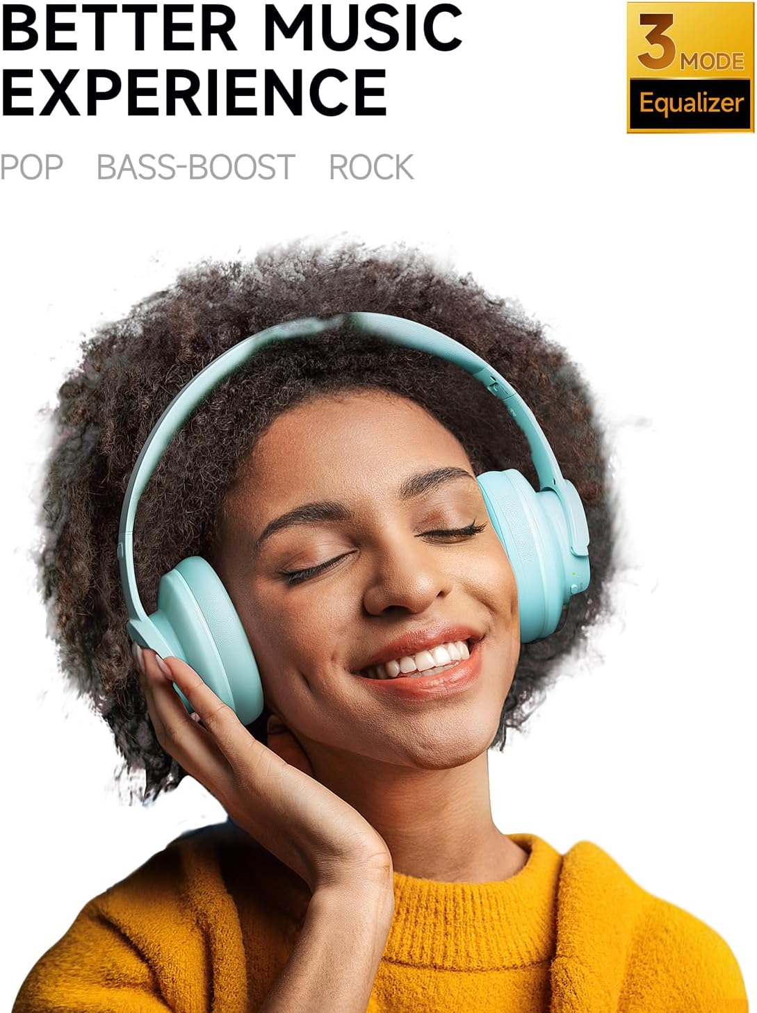 Auriculares Bluetooth Over Ear, 120H Autonomía, 3 Modos EQ