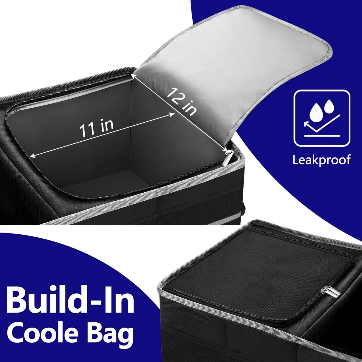 Organizador de Maletero con Cooler, 3 Compartimentos, Plegable