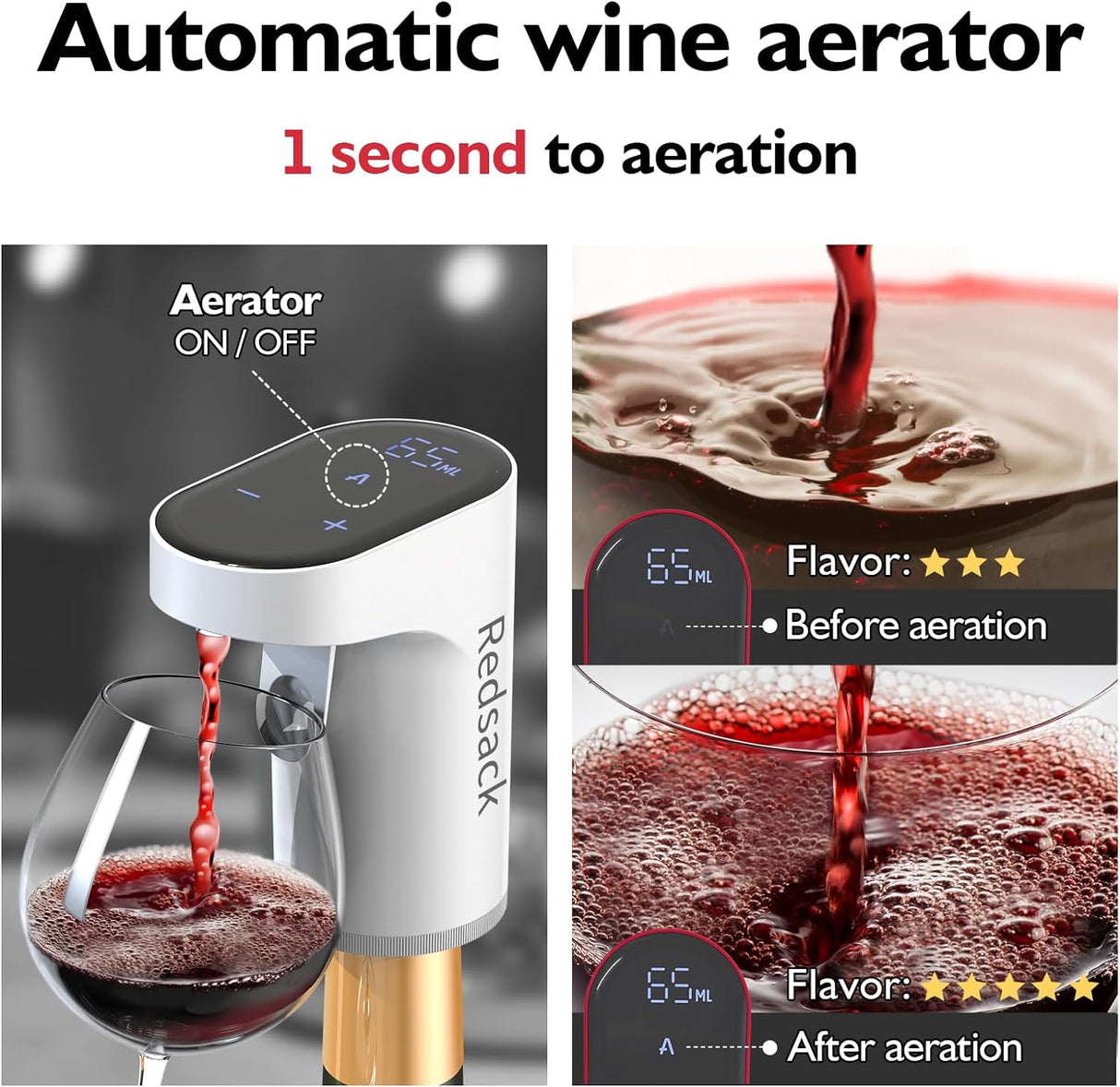 Decantador Aerador Eléctrico de Vino, Regalo Único para Él