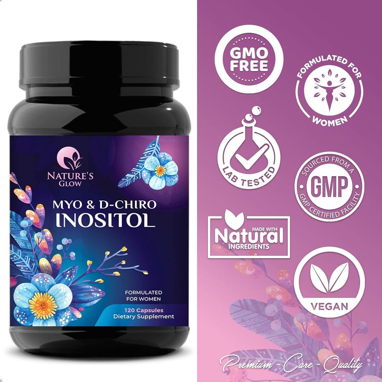 Suplementos Myo-inositol D-Chiro Inositol Hormona vegana