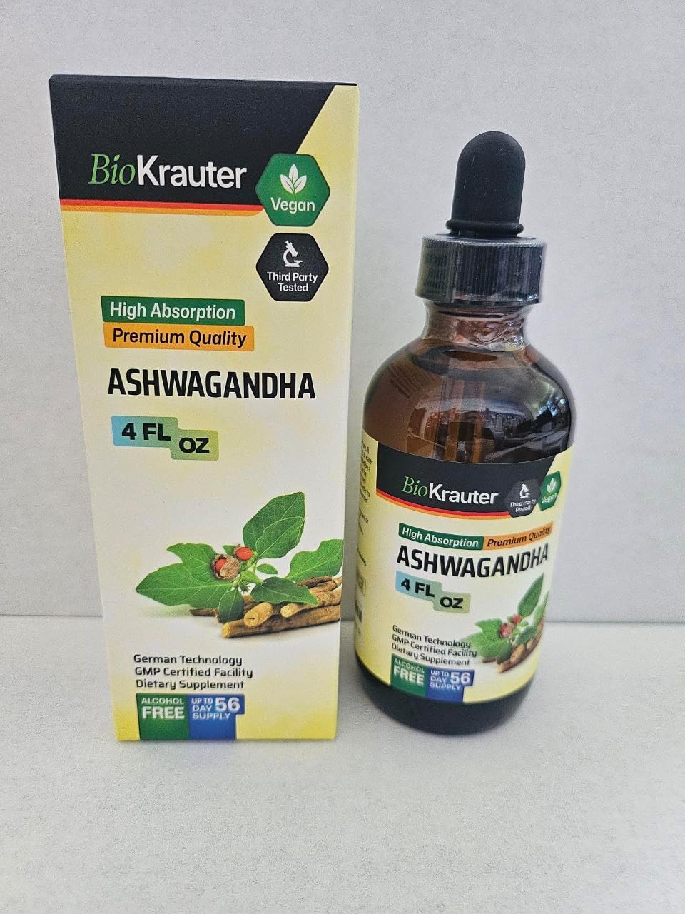 Gotas de Ashwagandha - Suplemento Calmante - 4 Fl.Oz.